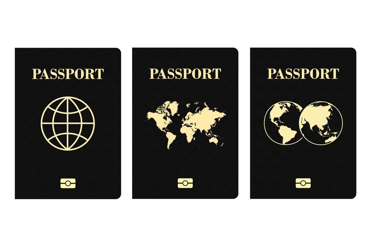 internationaal biometrisch zwart paspoort dat op witte achtergrond wordt geïsoleerd vector