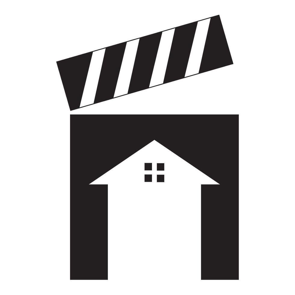 productie huis icoon logo vector ontwerp sjabloon