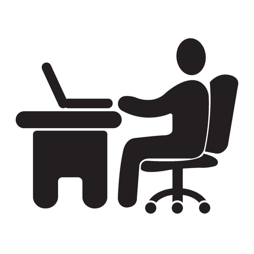 werk kantoor icoon logo vector ontwerp sjabloon