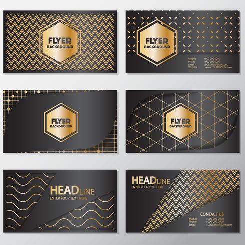 Gouden banner achtergrond flyer stijl ontwerpsjabloon vector