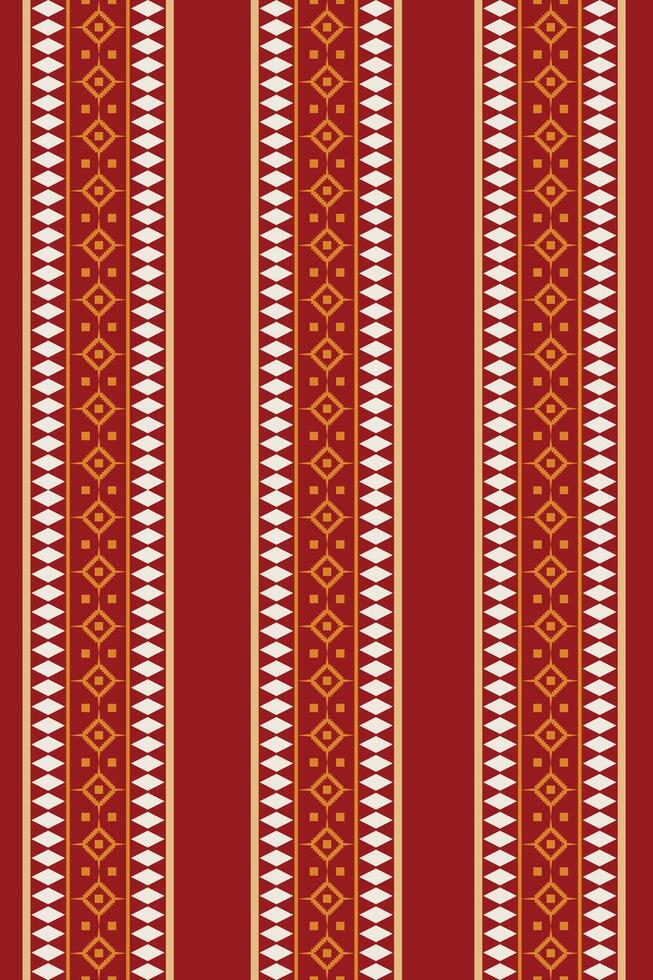 etnisch ikat kleding stof patroon meetkundig stijl.afrikaans ikat borduurwerk etnisch patroon rood Kerstmis dag achtergrond. abstract,illustratie,textuur,kleding,frame,decoratie,motief. vector