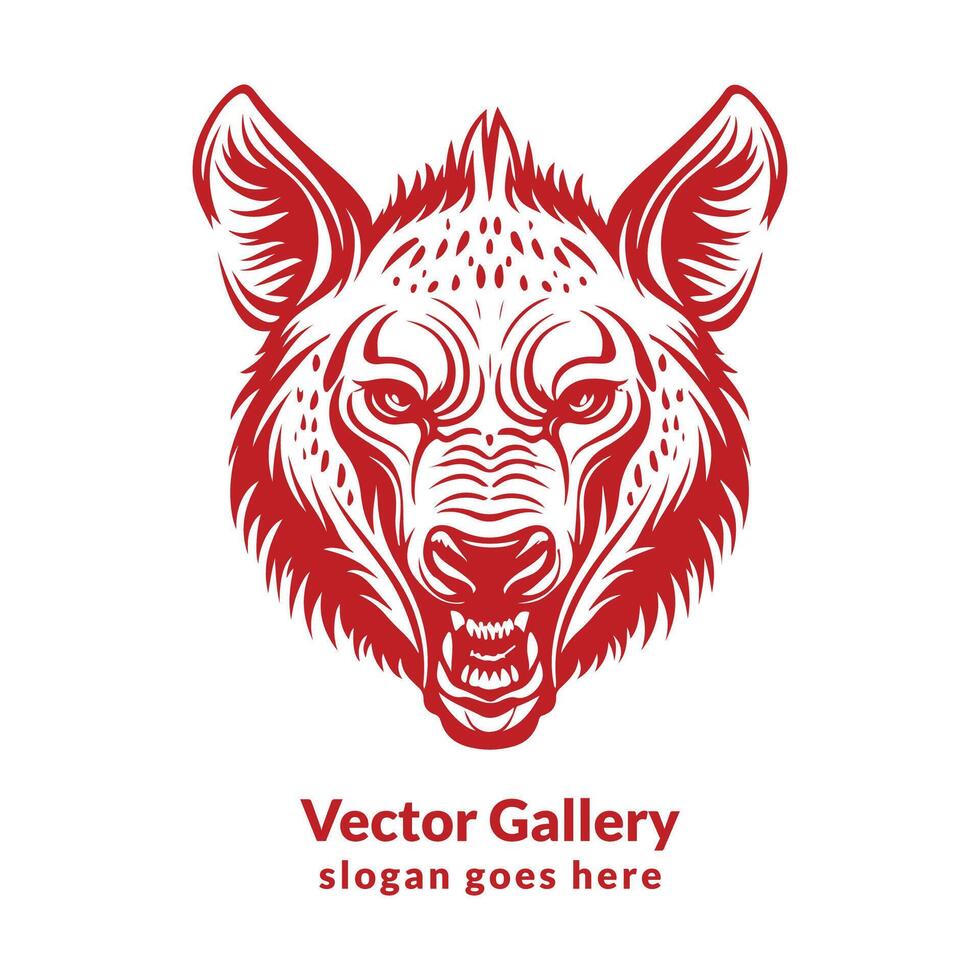 vector hyena gezicht logo en silhouet ontwerp