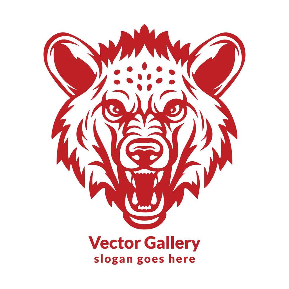 vector hyena gezicht logo en silhouet ontwerp