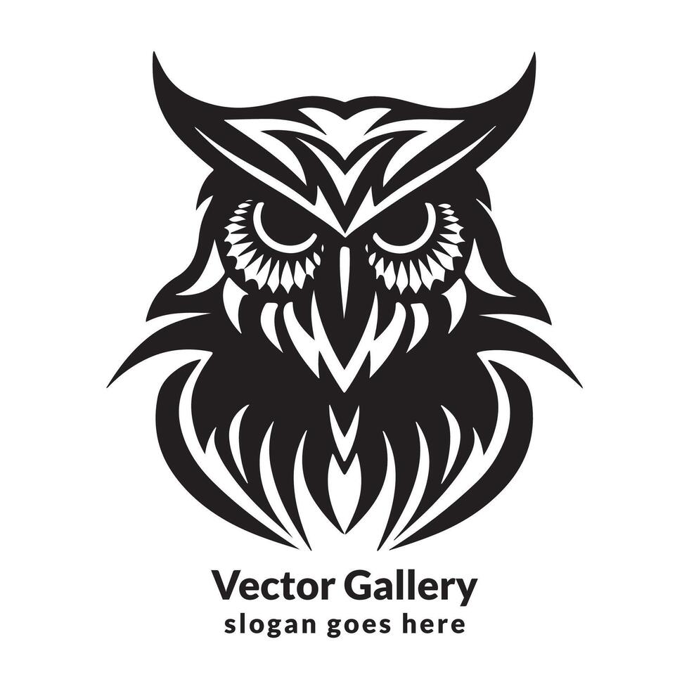 vector uil logo concept zwart en wit kleur hand- getrokken illustratie