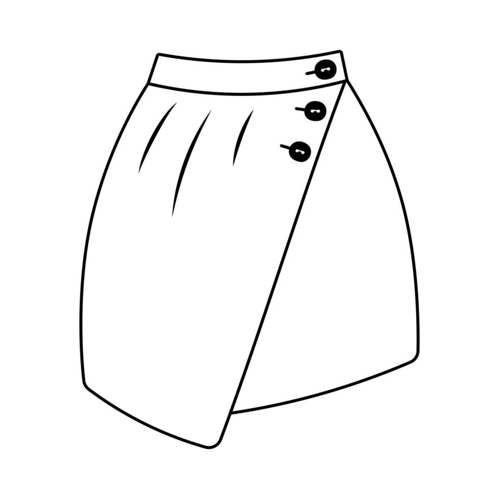 rok vrouwen, technisch tekening. mini rok geïsoleerd Aan een wit achtergrond. mode Dames kleren vector