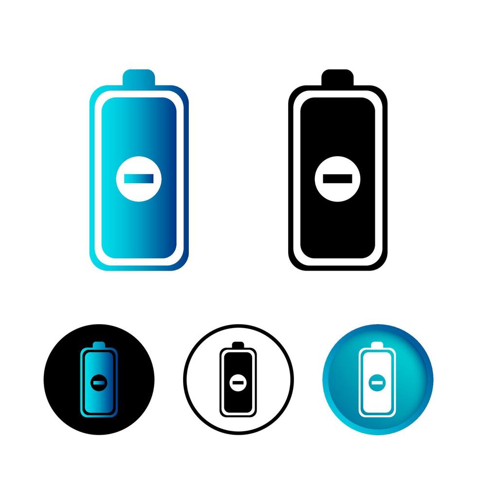 abstract verwijder batterij icon set vector