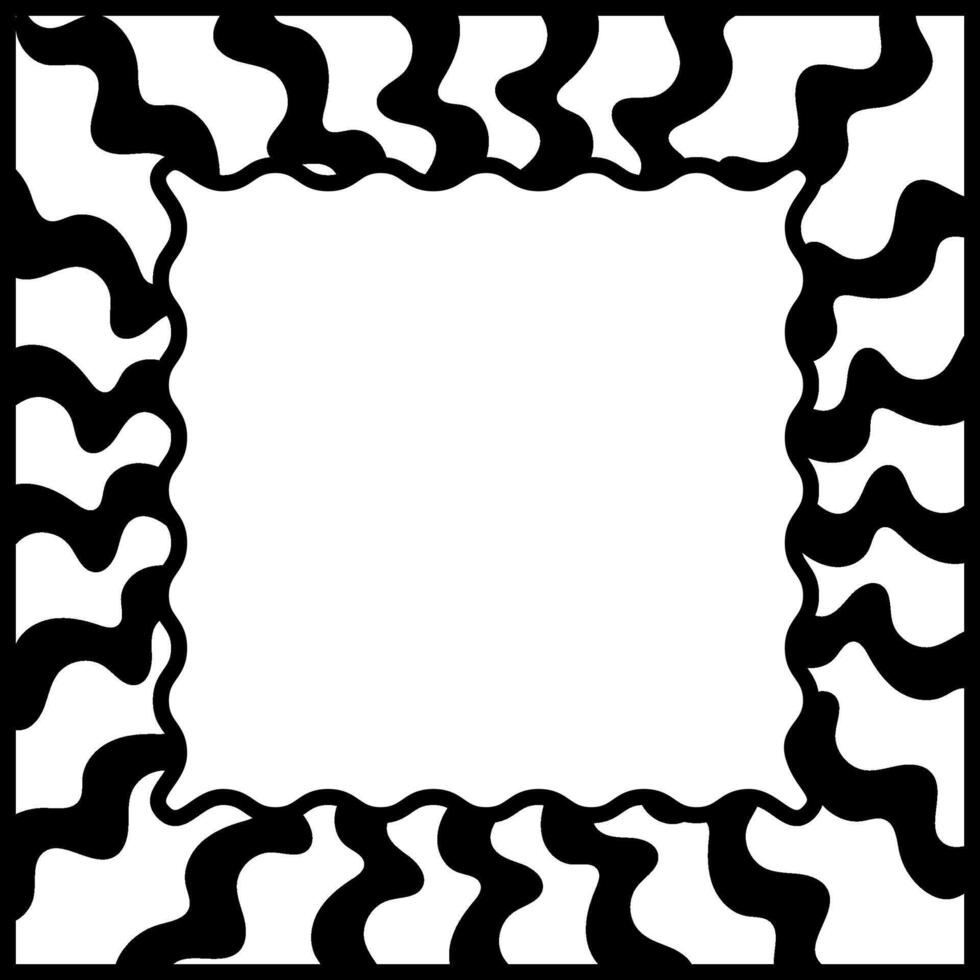 zwart plein kader getrokken in tekening stijl Aan een wit achtergrond vector