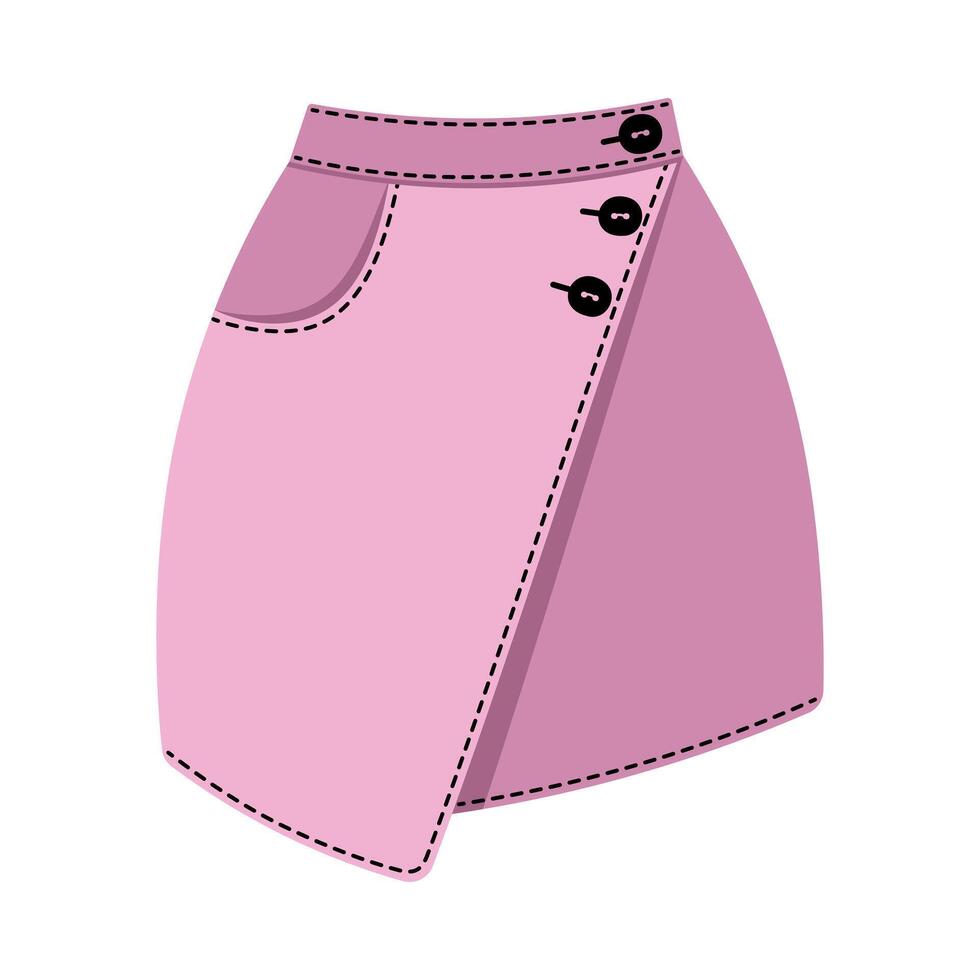 rok vrouwen, technisch tekening. mini rok geïsoleerd Aan een wit achtergrond. mode Dames kleren vector