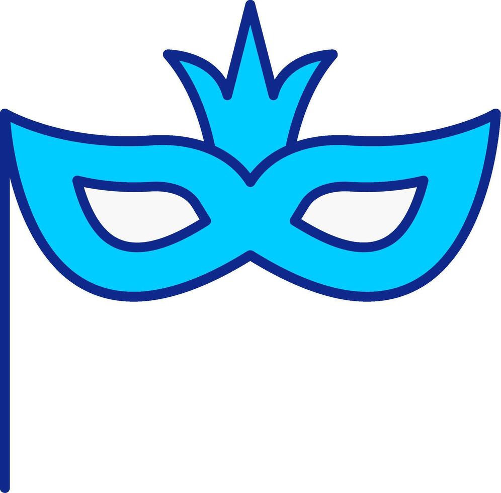 carnaval masker blauw gevulde icoon vector