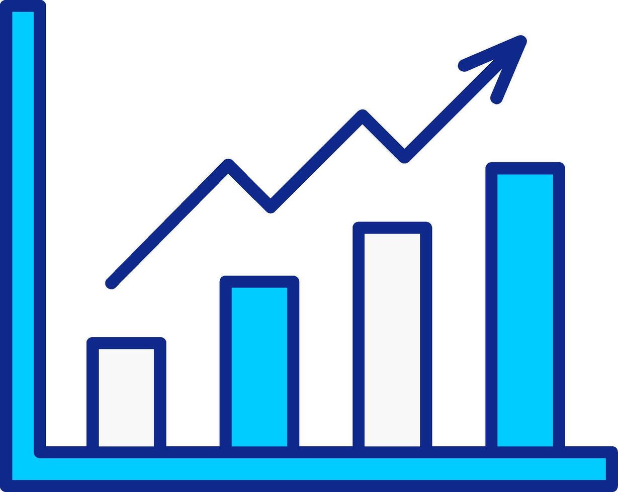 groei diagram blauw gevulde icoon vector