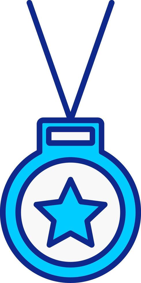 medaille blauw gevulde icoon vector