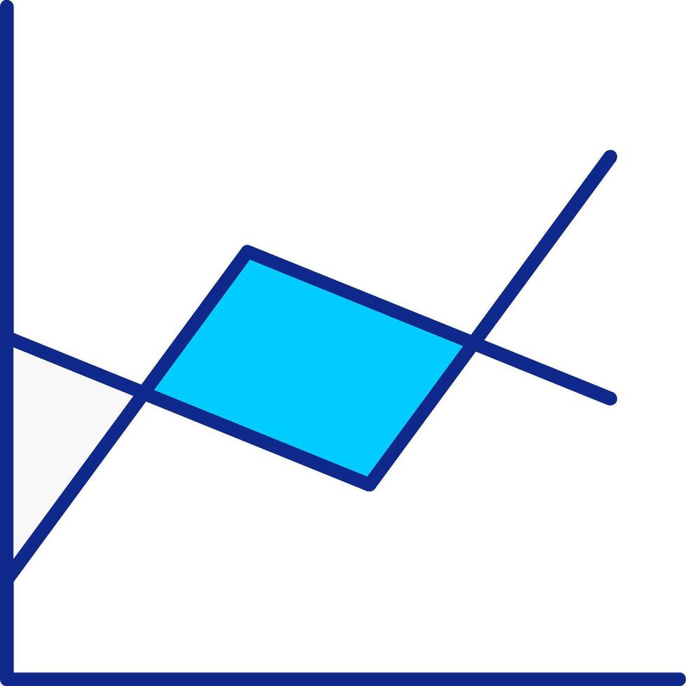 lijn tabel blauw gevulde icoon vector