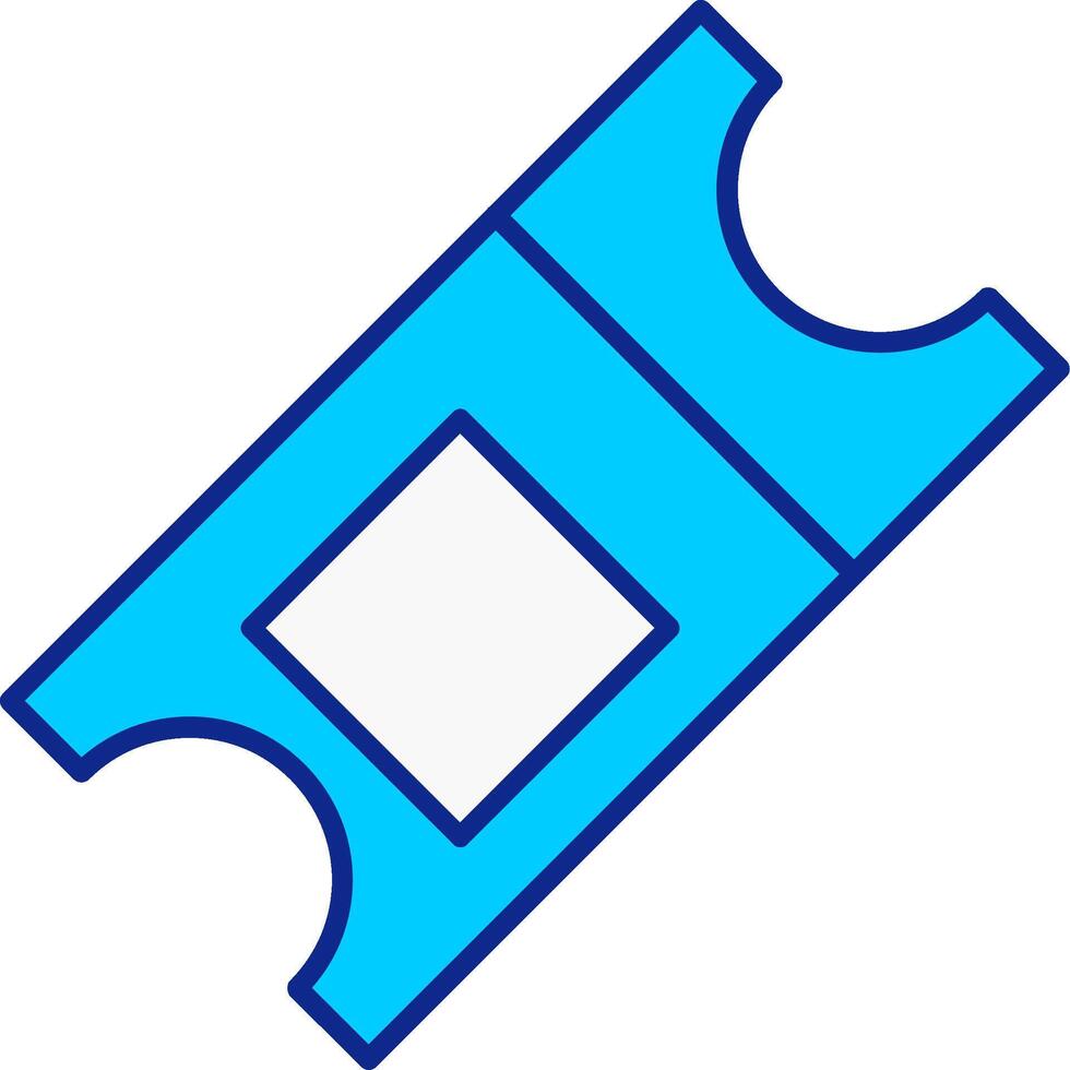 ticket blauw gevulde icoon vector