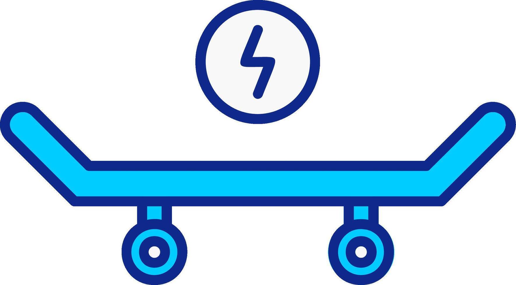 skateboard blauw gevulde icoon vector
