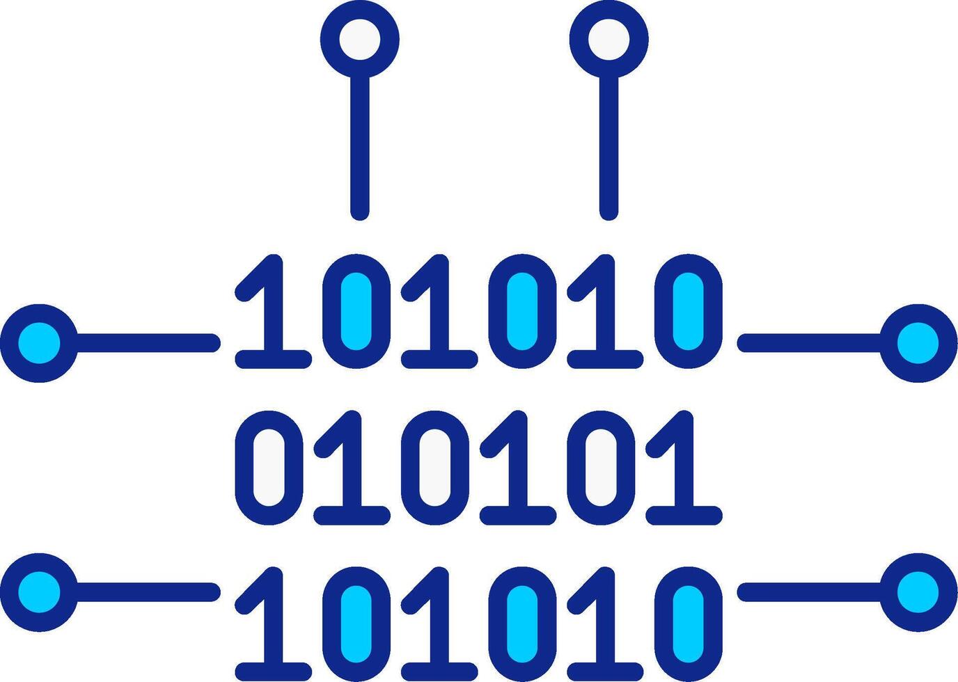 binair code blauw gevulde icoon vector