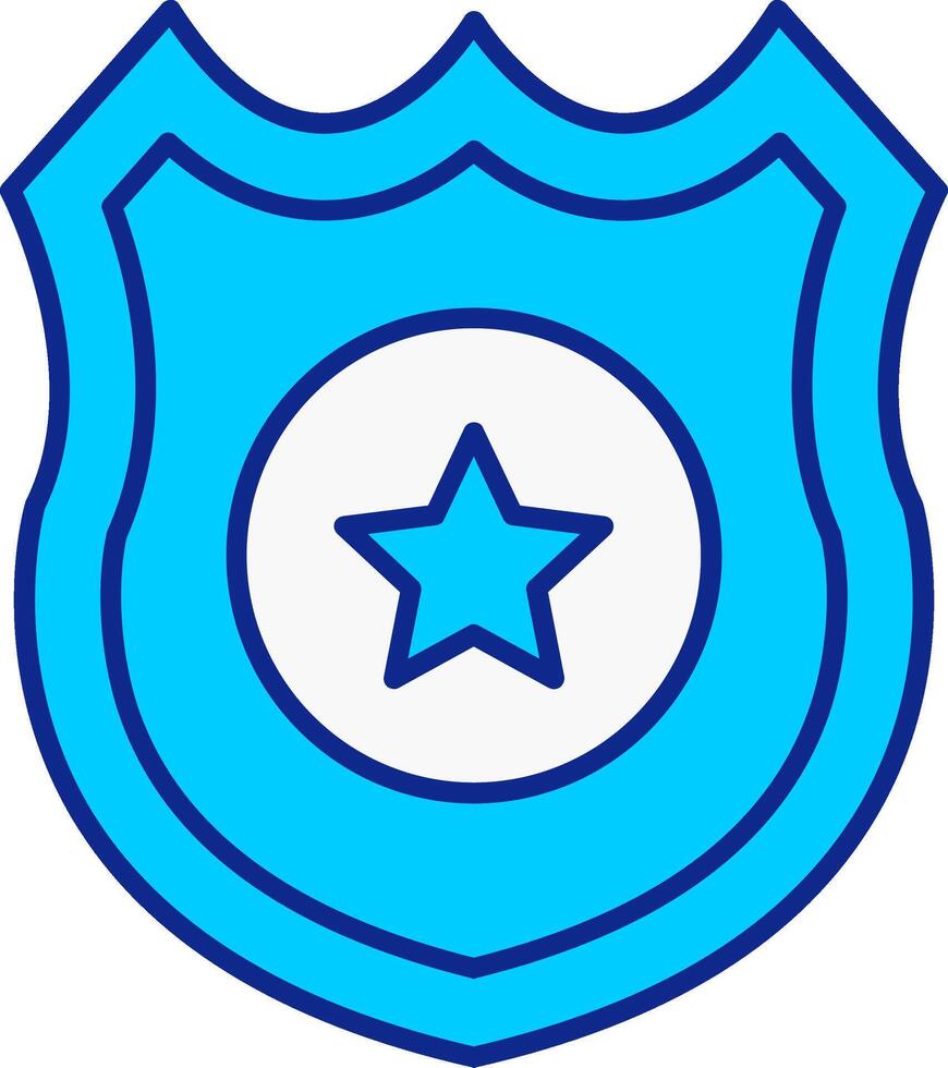 Politie insigne blauw gevulde icoon vector