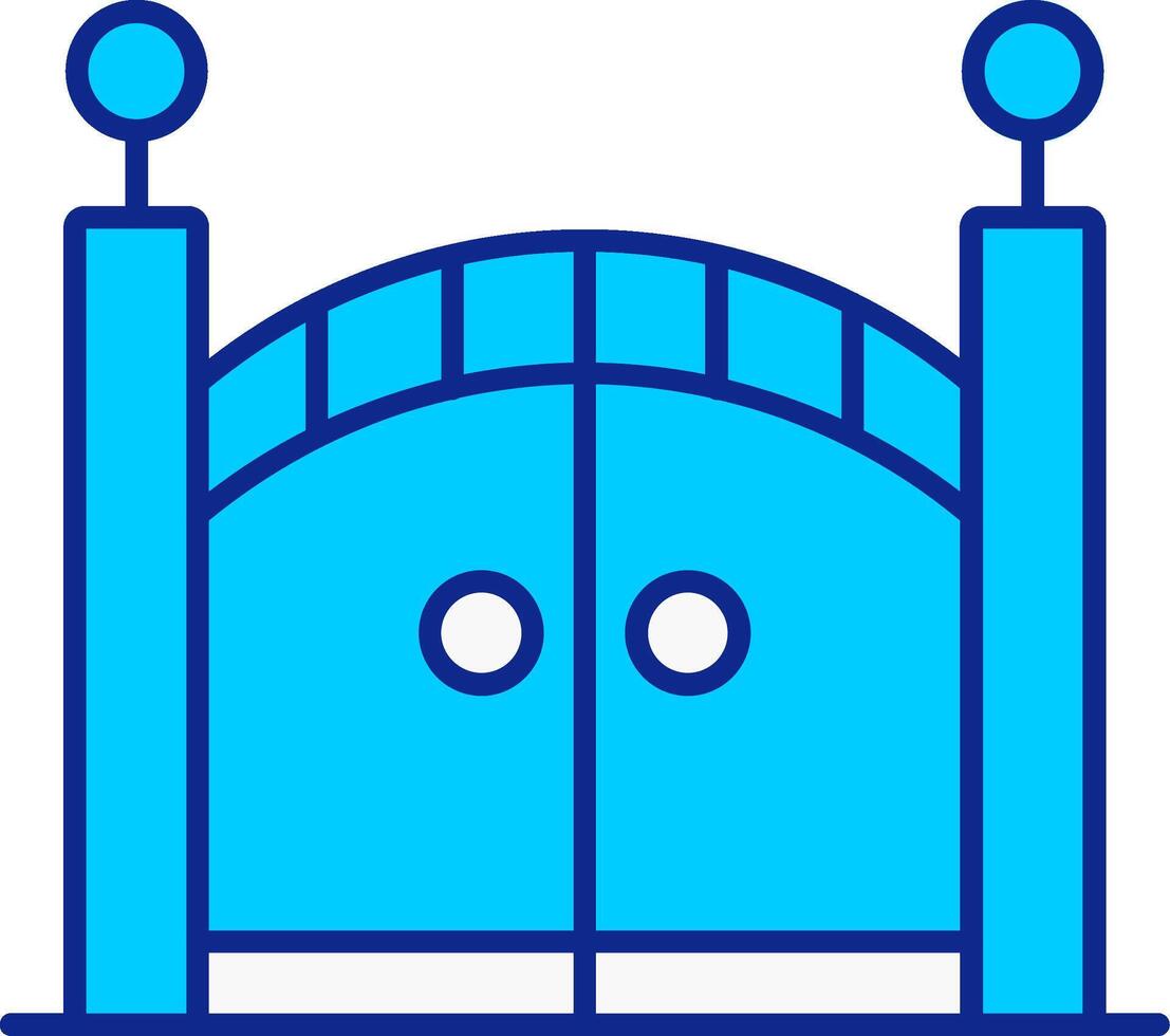 poort blauw gevulde icoon vector