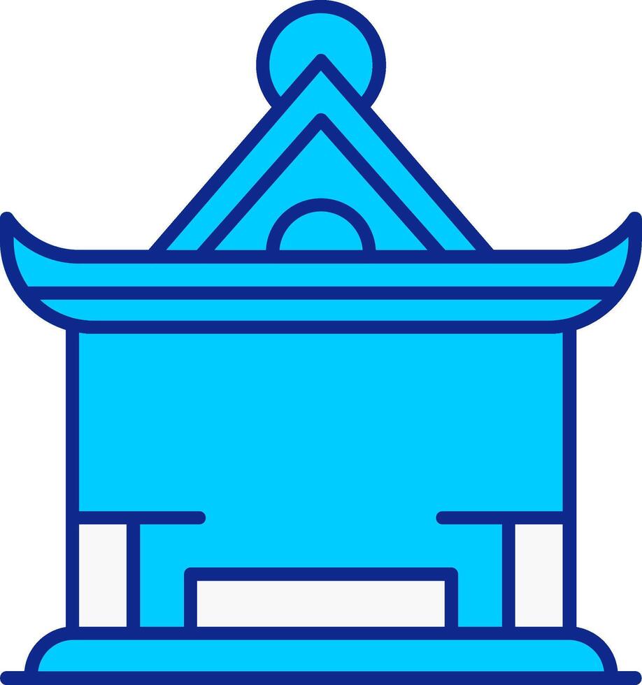 paviljoen blauw gevulde icoon vector