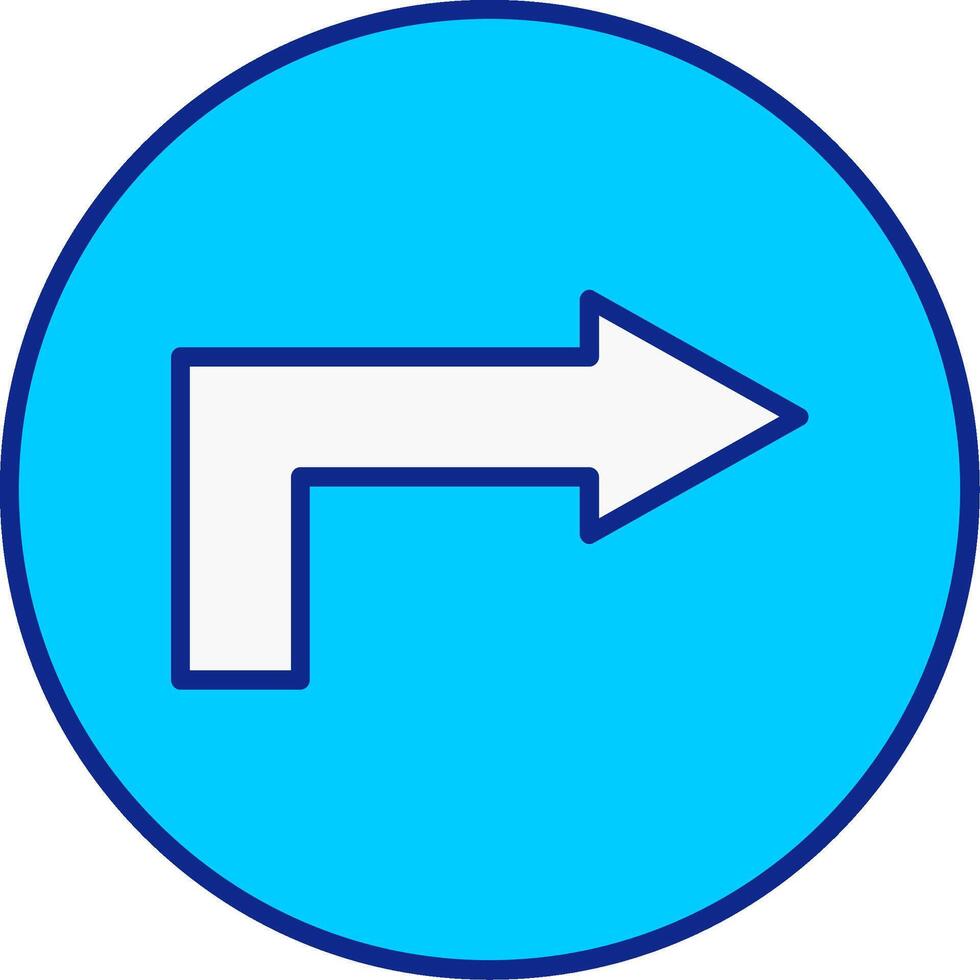Rechtsaf manier blauw gevulde icoon vector
