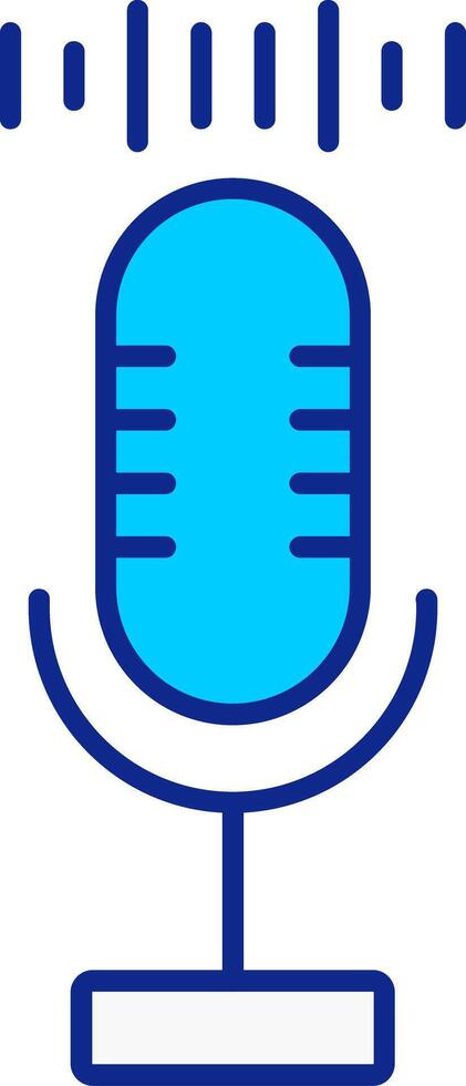 audio opnemer blauw gevulde icoon vector