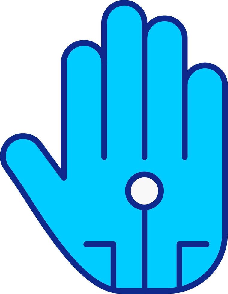 bedrade handschoen blauw gevulde icoon vector