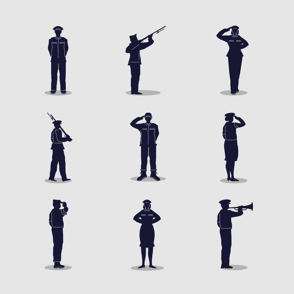 militaire soldaat set vector