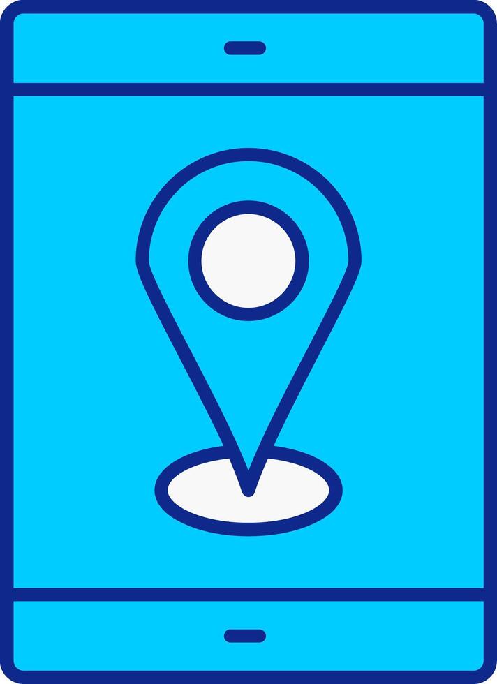 mobiel GPS blauw gevulde icoon vector