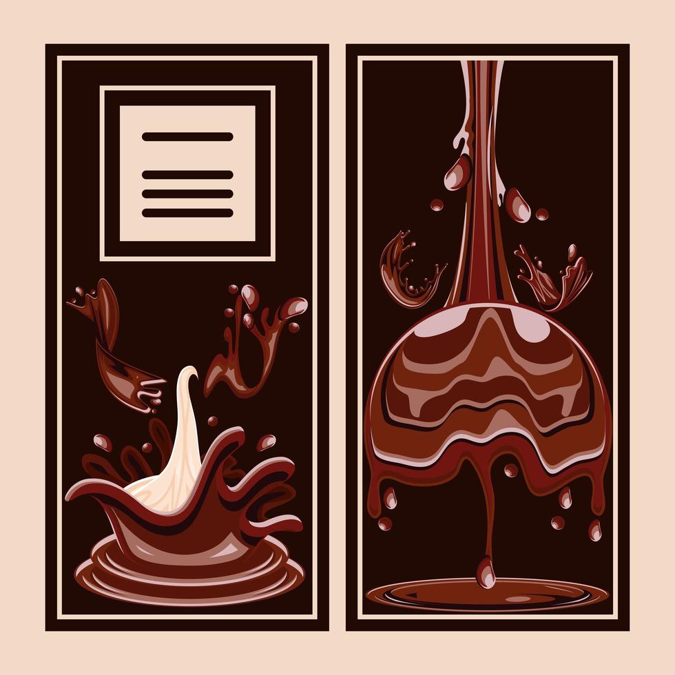 chocolade spetterende banner vector