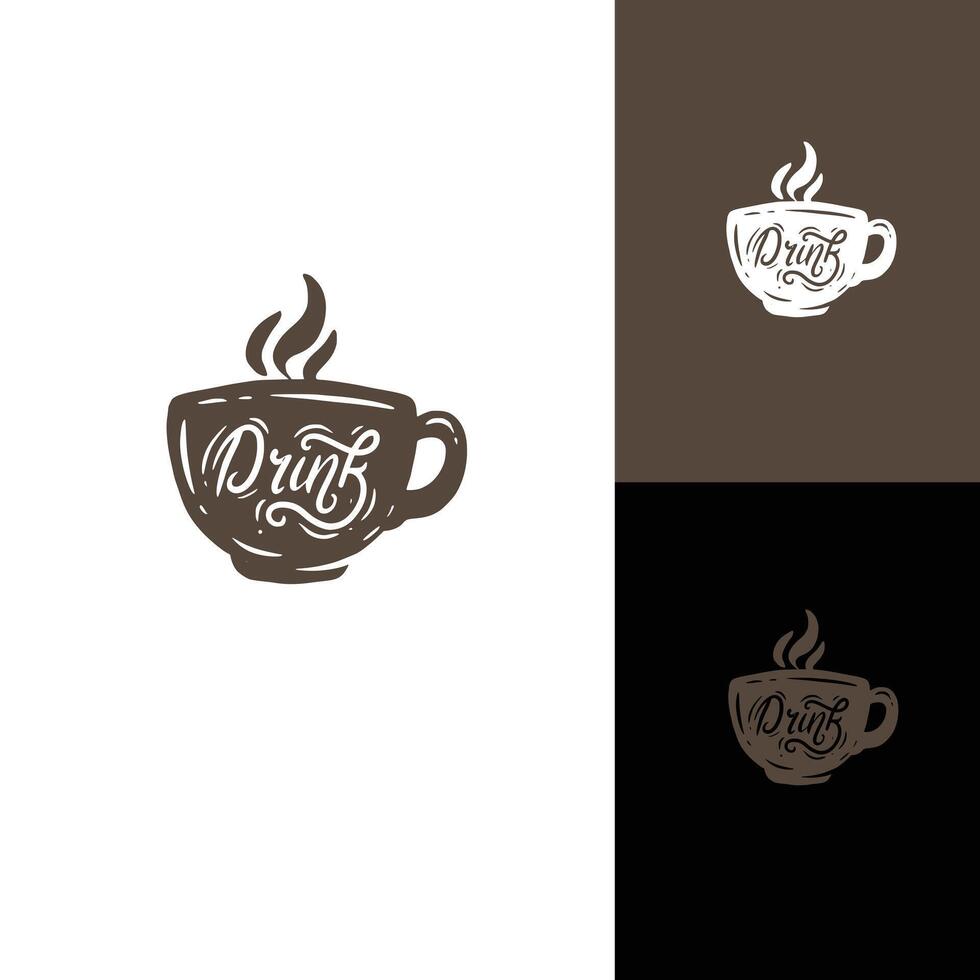 koffie kop logo ontwerp vector dat heeft een woord drinken Aan het