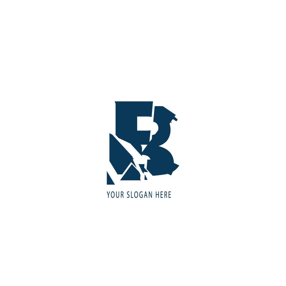 b tekst logo ontwerp verschillend kleur of stijl vector