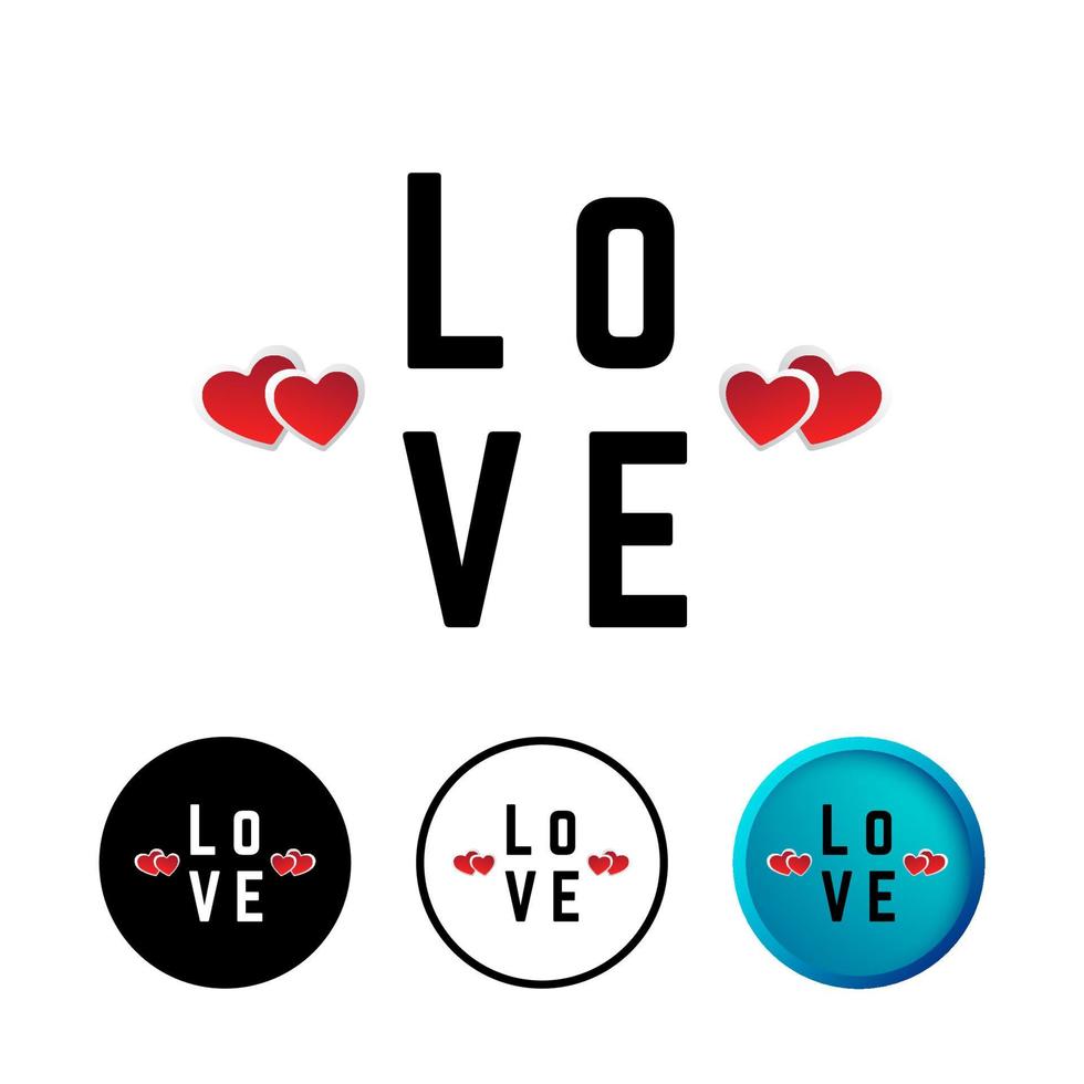 abstracte liefde woord pictogram illustratie vector