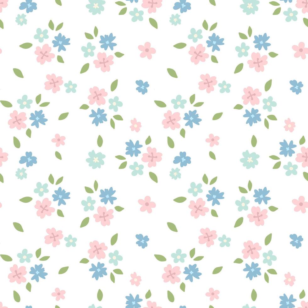 schattig bloem bloesem naadloos patroon. pastel kleur. patroon voor textiel, omhulsel papier, achtergronden, achtergronden vector