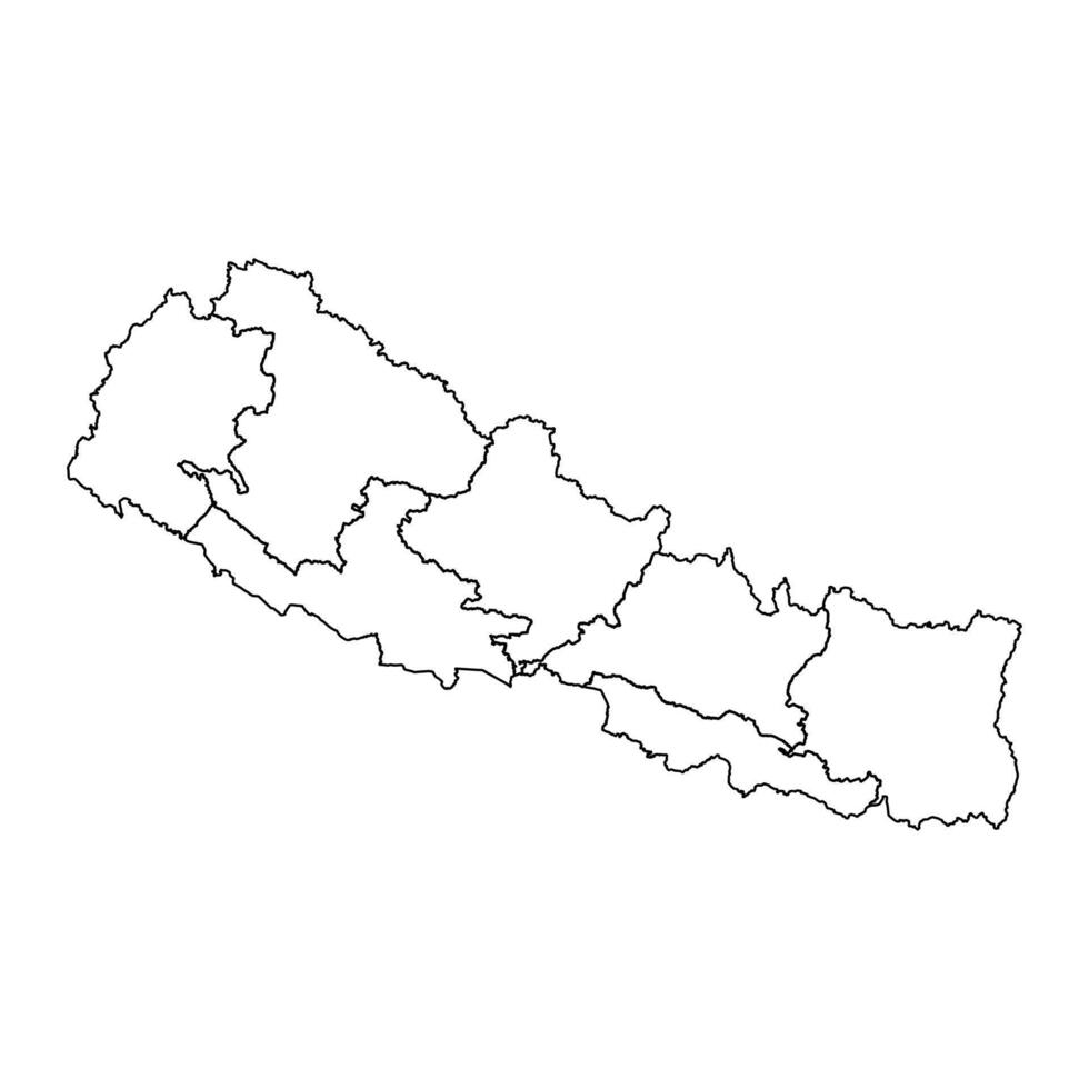 Nepal kaart met administratief divisies. vector illustratie.