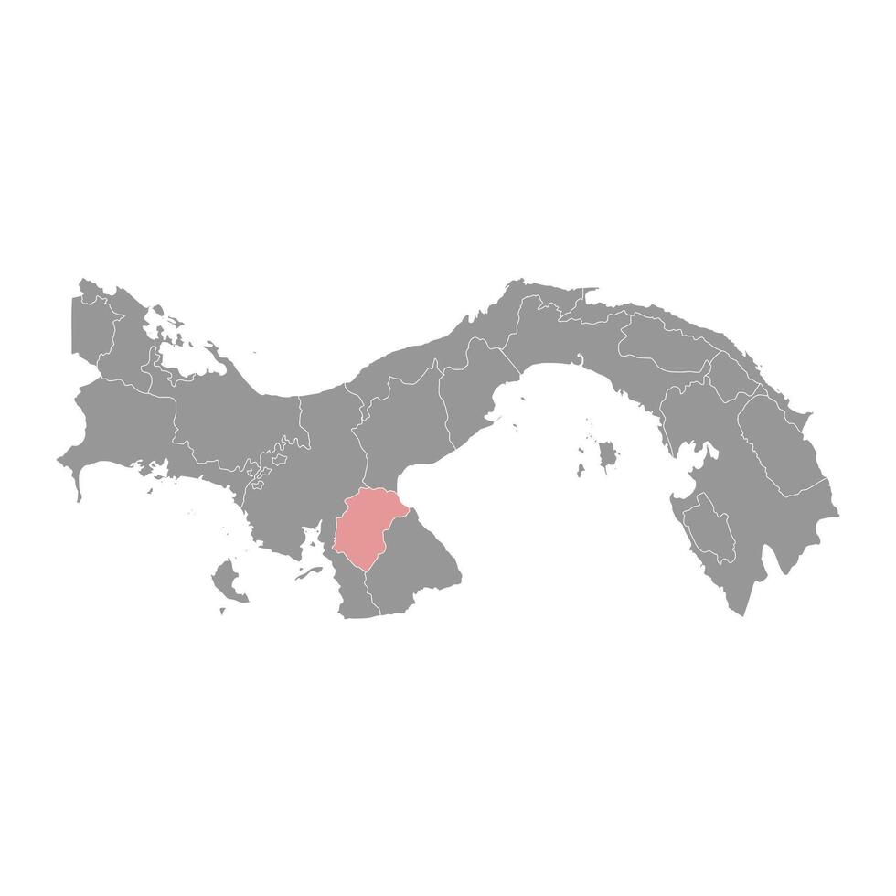 herrera provincie kaart, administratief divisie van Panama. vector illustratie.