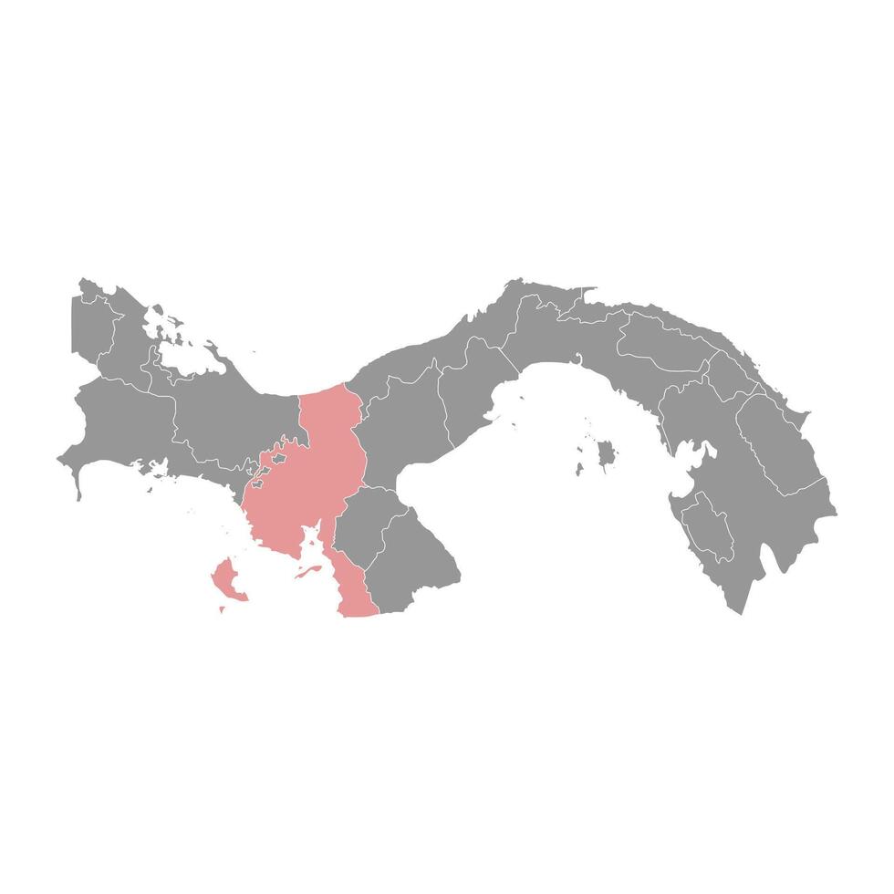 Veraguas provincie kaart, administratief divisie van Panama. vector illustratie.