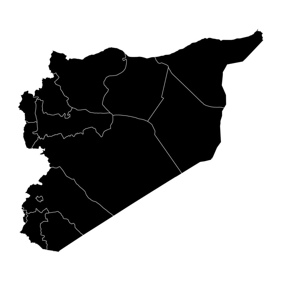 Syrië kaart met administratief divisies. vector illustratie.