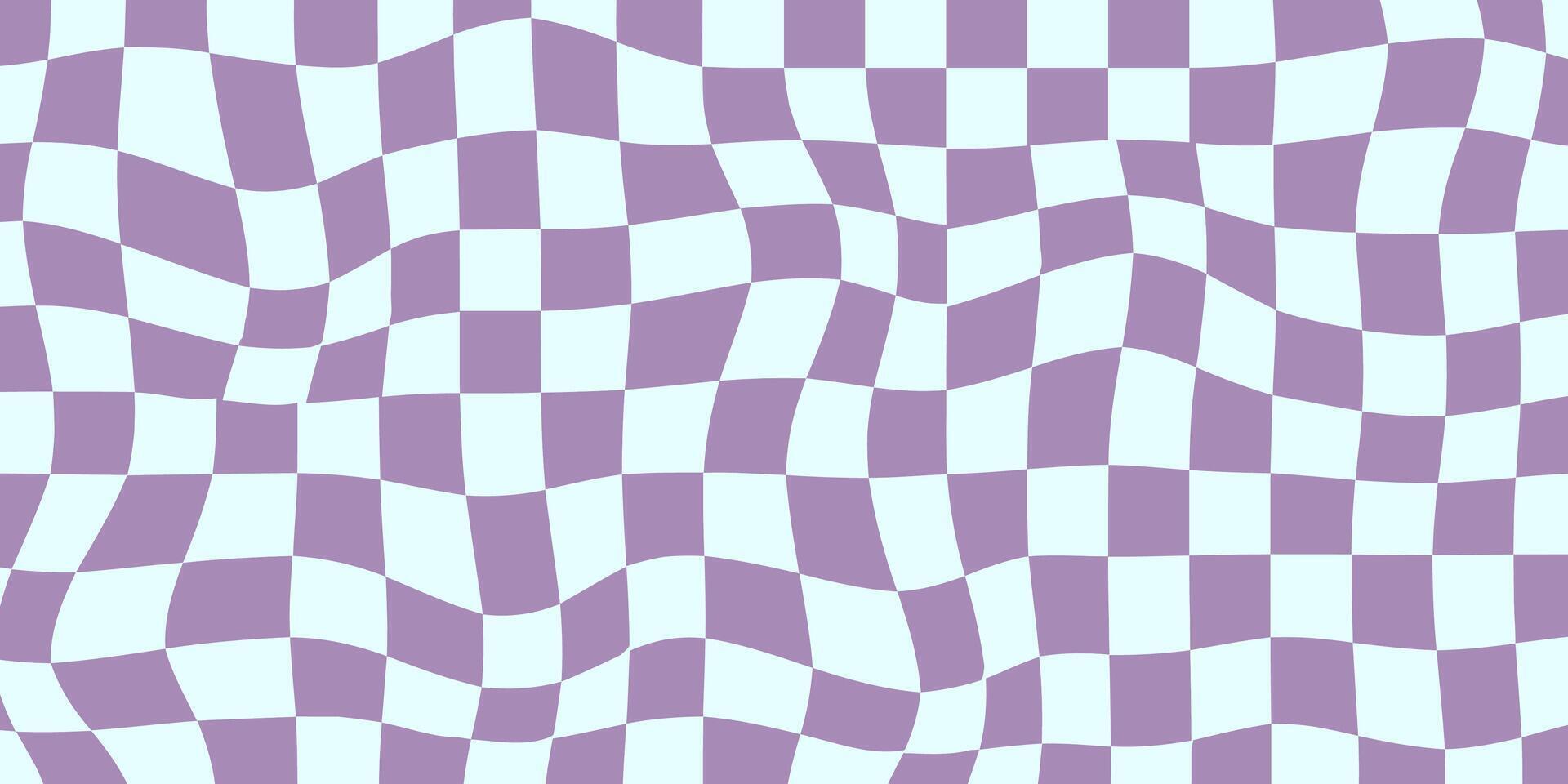 funky groovy geruit patronen, wijnoogst esthetisch achtergronden, psychedelisch schaakbord texturen. blauw en paars kleuren. vector
