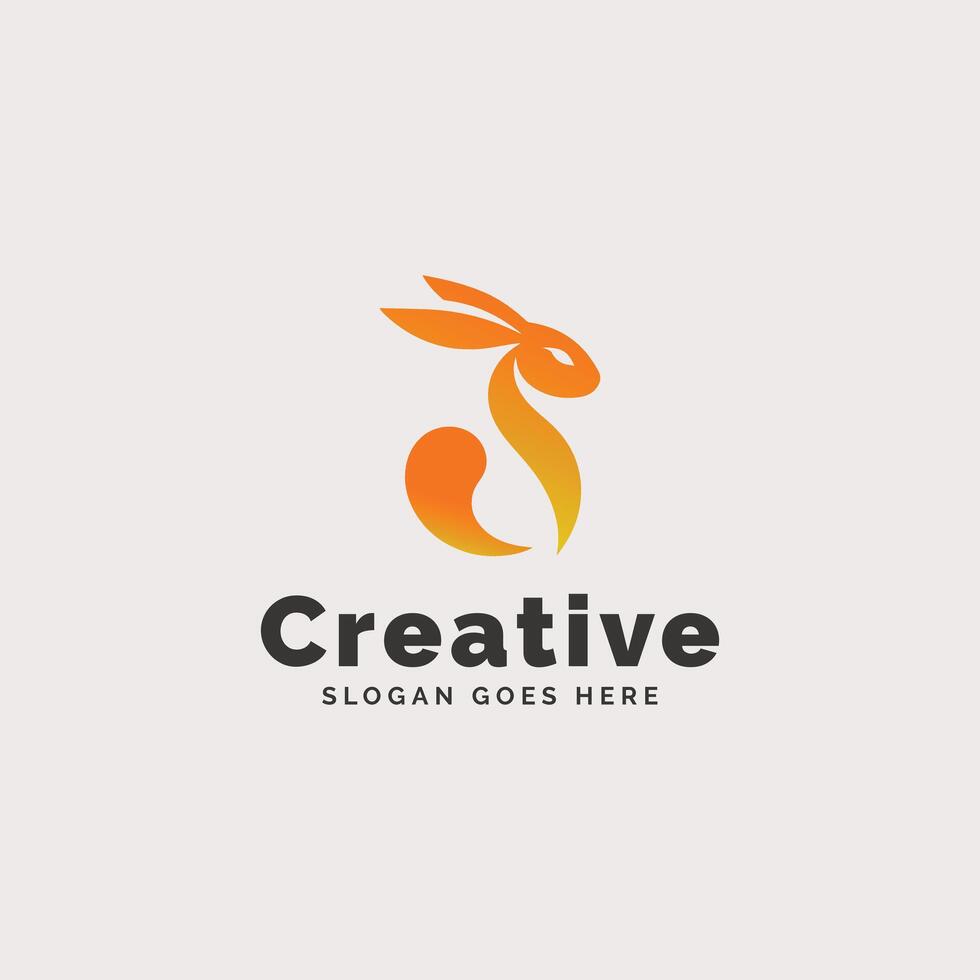 minimalistisch konijn logo ontwerp illustreren creativiteit en eenvoud vector