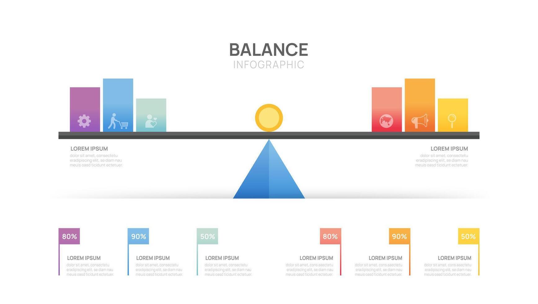 infographic schaal diagram sjabloon voor bedrijf. balans concept, presentatie vector infographics.