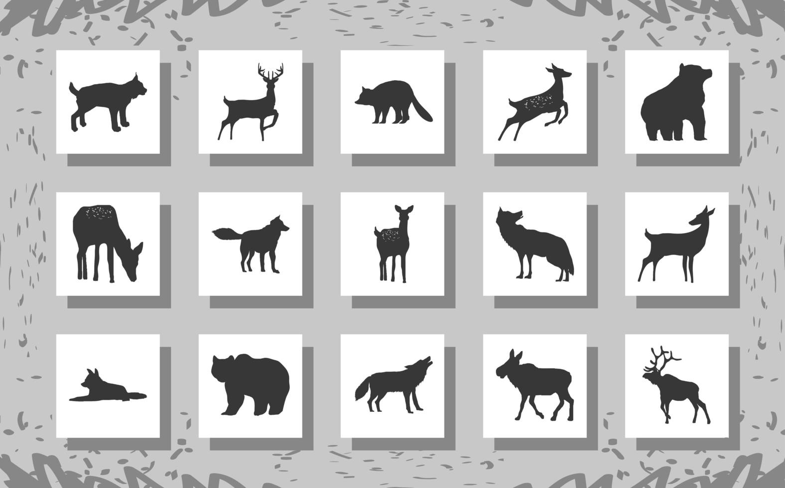 dieren silhouet set vector