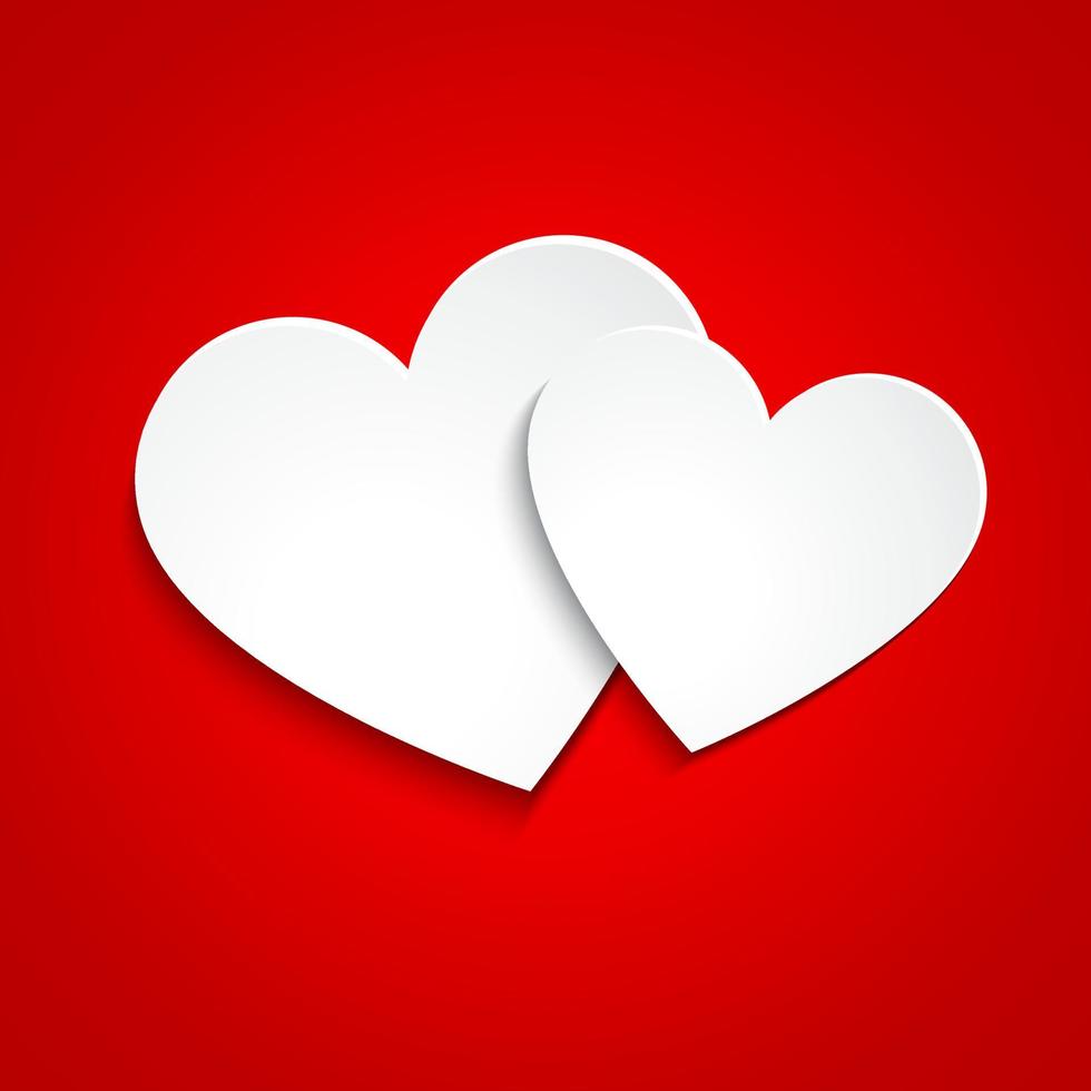 eenvoudige papieren harten op een gelukkige valentijnskaart vector