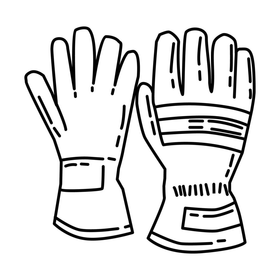 brandbestrijding handschoenen icoon. doodle hand getrokken of schets pictogramstijl vector