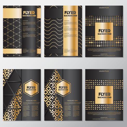 Gouden banner achtergrond flyer stijl ontwerpsjabloon vector