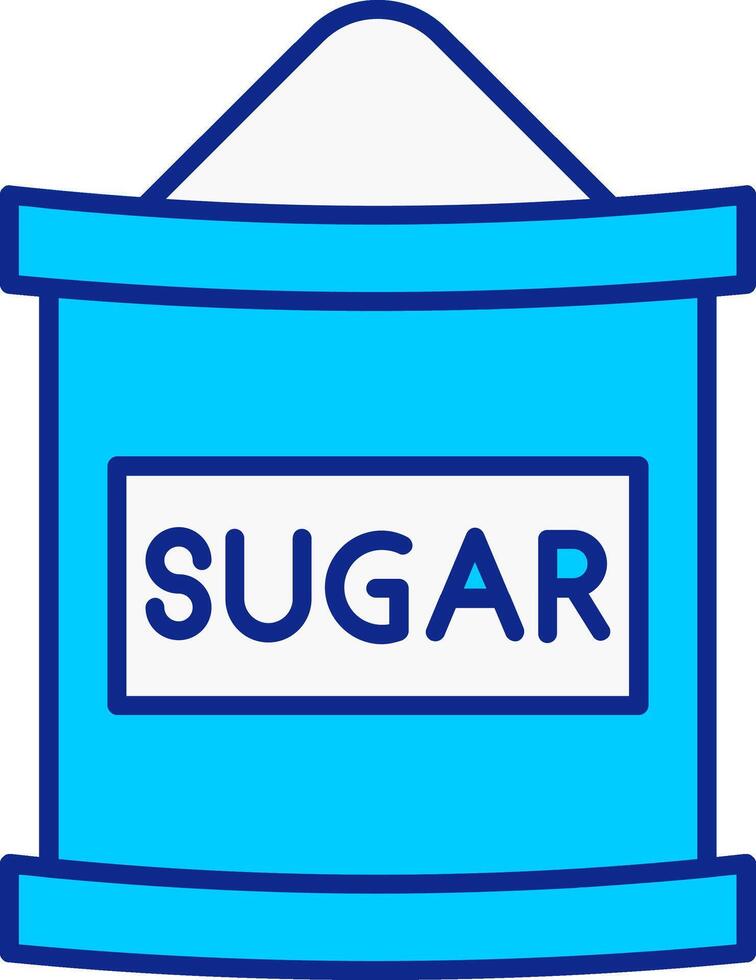 suiker zak blauw gevulde icoon vector