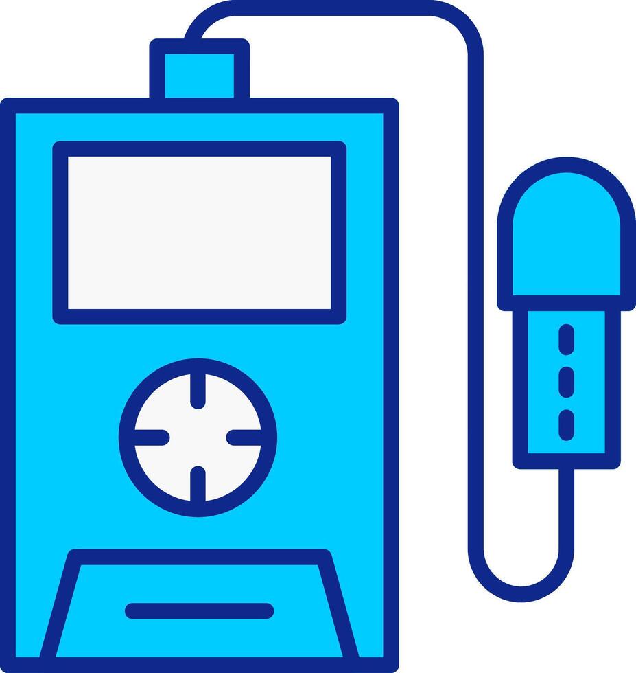 straling detector blauw gevulde icoon vector