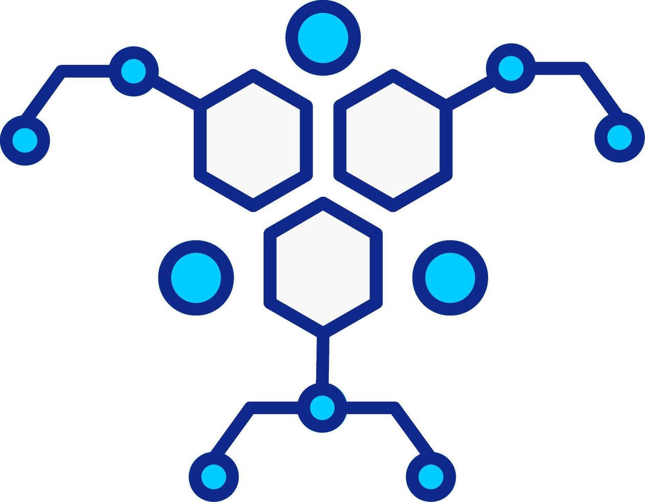 molecuul blauw gevulde icoon vector
