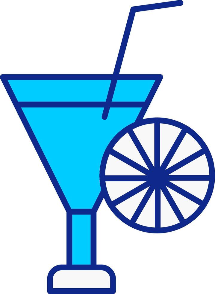 cocktail blauw gevulde icoon vector