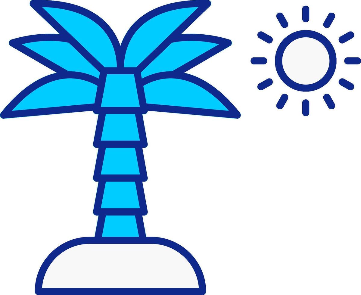 palm boom blauw gevulde icoon vector