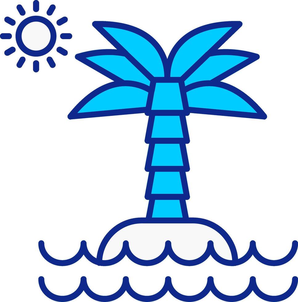 woestijn eiland blauw gevulde icoon vector
