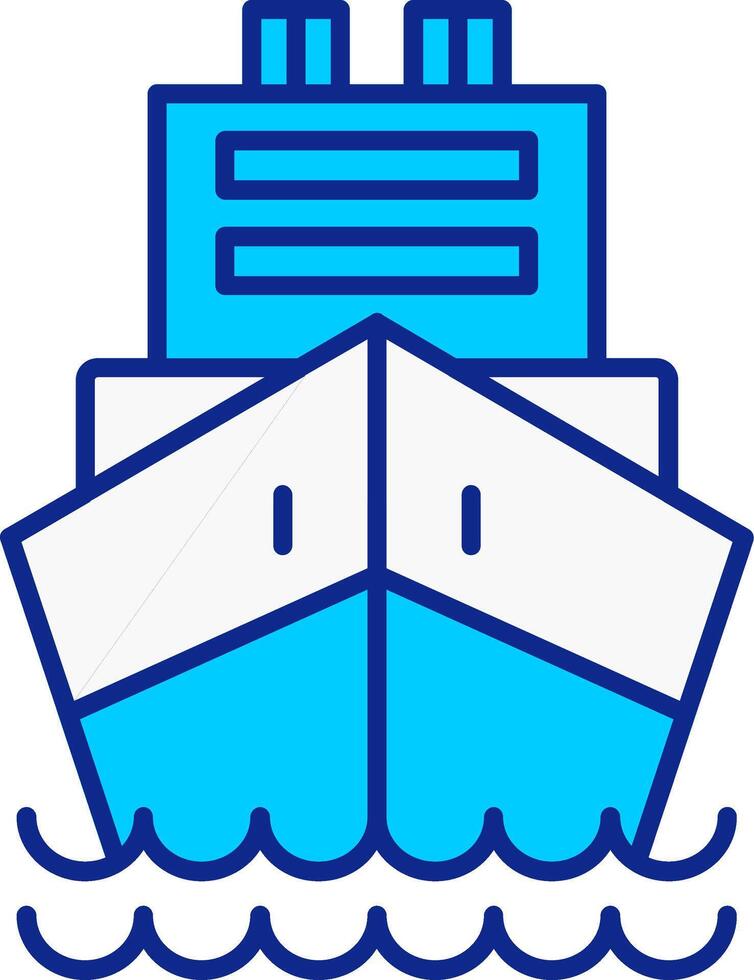 logistiek schip blauw gevulde icoon vector